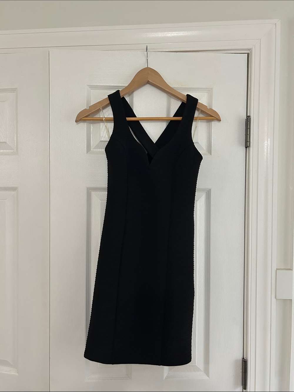 Trixxi Black V-Neck Midi Sheath Dress